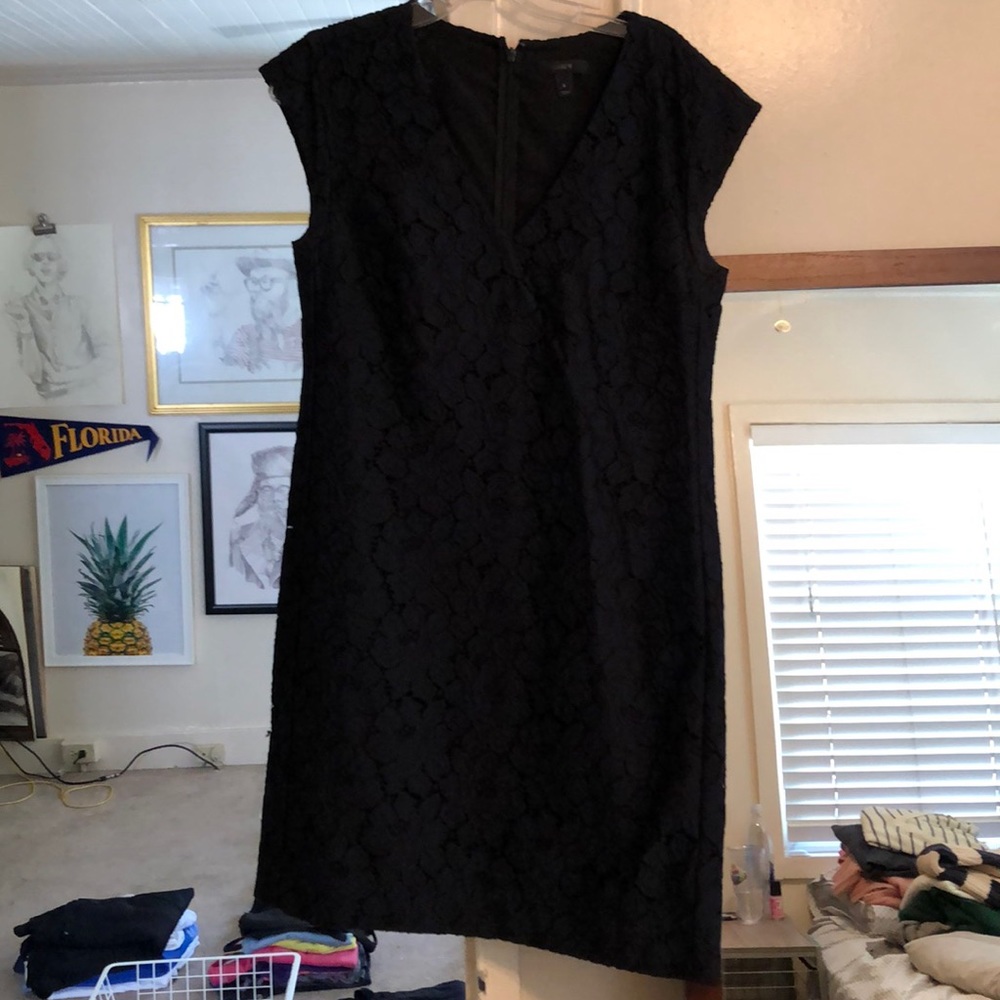 Jcrew Navy/Blk lace shift dress